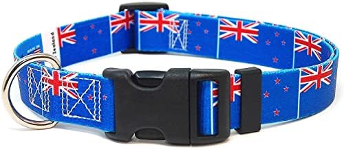 צווארון הכלבים של ניו זילנד | דגל ניו זילנד | אבזם שחרור מהיר | מיוצר ב- NJ, ארהב | לכלבים קטנים
